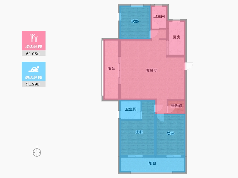 河南省-许昌市-许都之心幸福里-100.80-户型库-动静分区