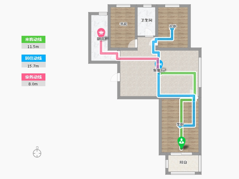 河北省-石家庄市-晨光花城1期-94.54-户型库-动静线