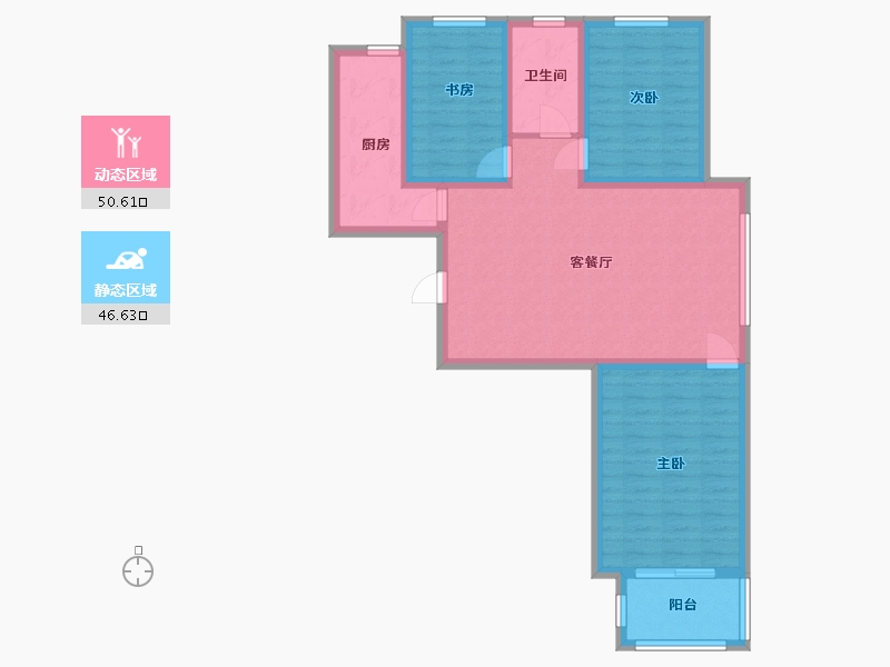 河北省-石家庄市-晨光花城1期-94.54-户型库-动静分区