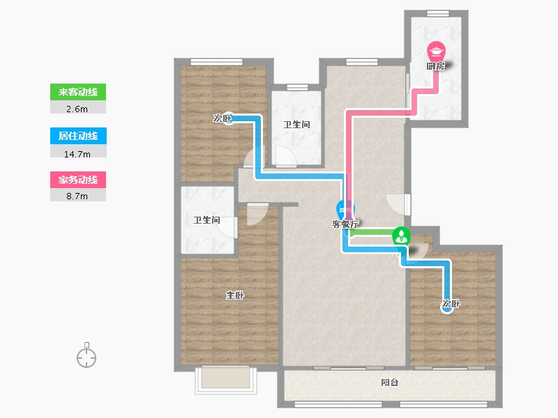 河北省-石家庄市-恒山天成二期天宫颂园-104.00-户型库-动静线