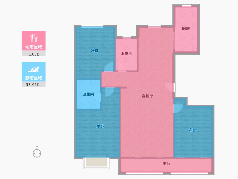 河北省-石家庄市-恒山天成二期天宫颂园-104.00-户型库-动静分区