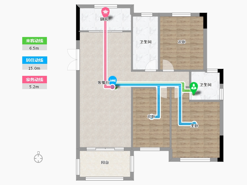 浙江省-台州市-望月府-100.00-户型库-动静线