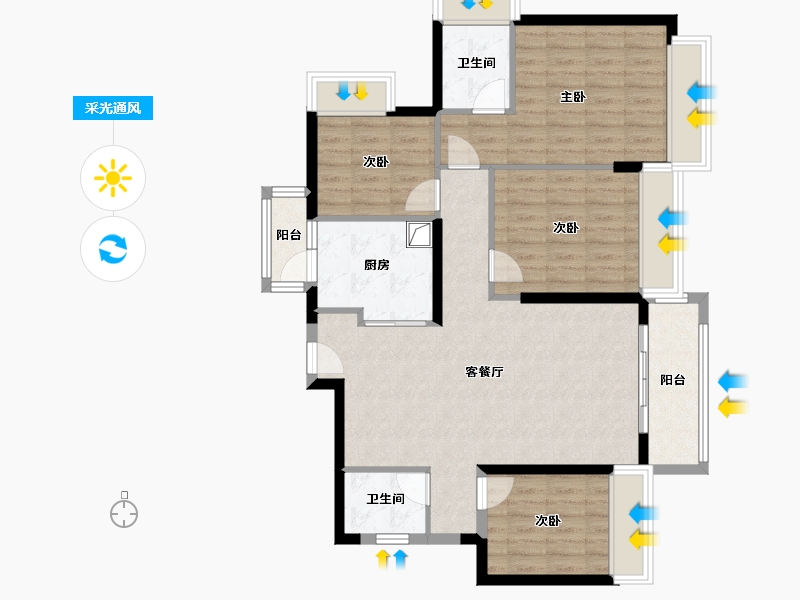 广东省-深圳市-招商臻城-106.40-户型库-采光通风