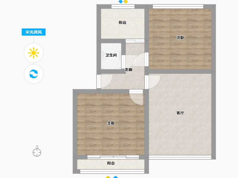 青海省-西宁市-地矿小区-C座-59.20-户型库-采光通风