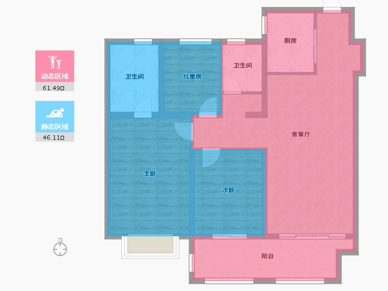 河北省-邢台市-天一府小区-96.80-户型库-动静分区