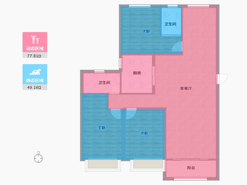 山东省-济南市-碧桂园翡翠雅郡-北区-115.48-户型库-动静分区