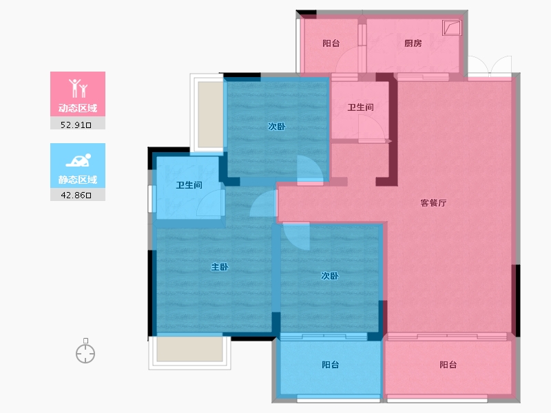 四川省-眉山市-丽都花园(彭山区彭谢路)-85.00-户型库-动静分区