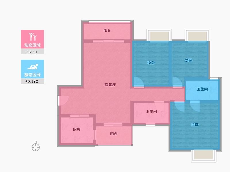 四川省-成都市-友谊花园-81.60-户型库-动静分区