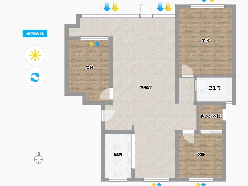 山东省-潍坊市-天泰学府壹号-101.60-户型库-采光通风