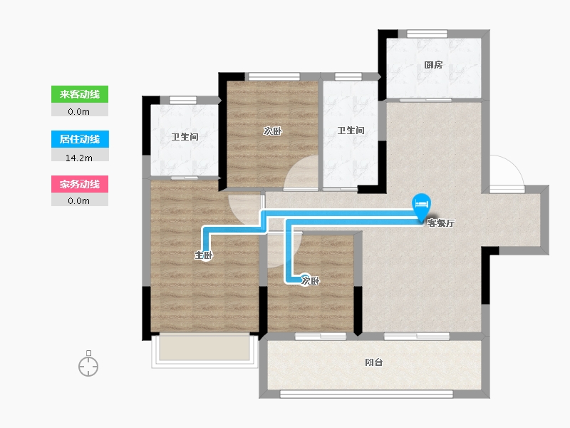 河南省-郑州市-兴港云菩-88.00-户型库-动静线