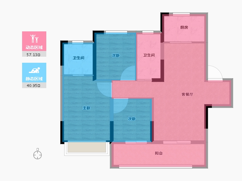 河南省-郑州市-兴港云菩-88.00-户型库-动静分区