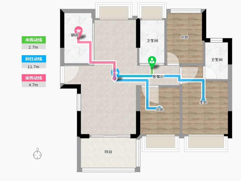 广东省-东莞市-卓越华堂云光-73.00-户型库-动静线