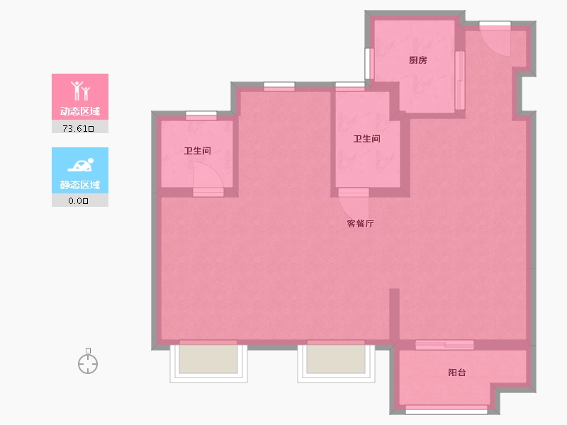 浙江省-嘉兴市-新城云尚风华城-72.80-户型库-动静分区