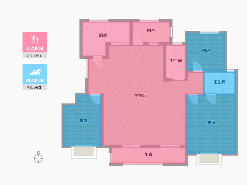 湖北省-宜昌市-万达阅山府-110.40-户型库-动静分区