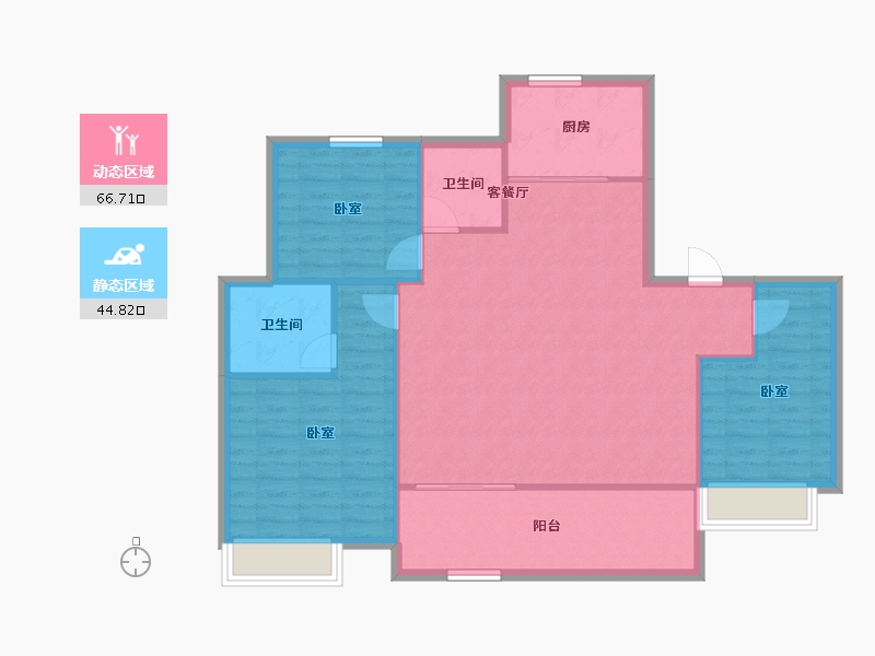 安徽省-合肥市-保利和光熙悦-102.68-户型库-动静分区