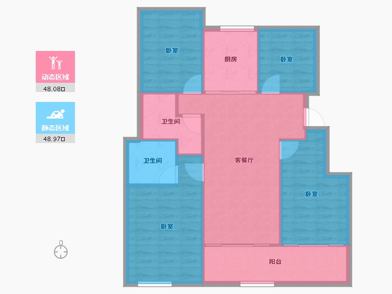 浙江省-杭州市-华昭府-88.77-户型库-动静分区