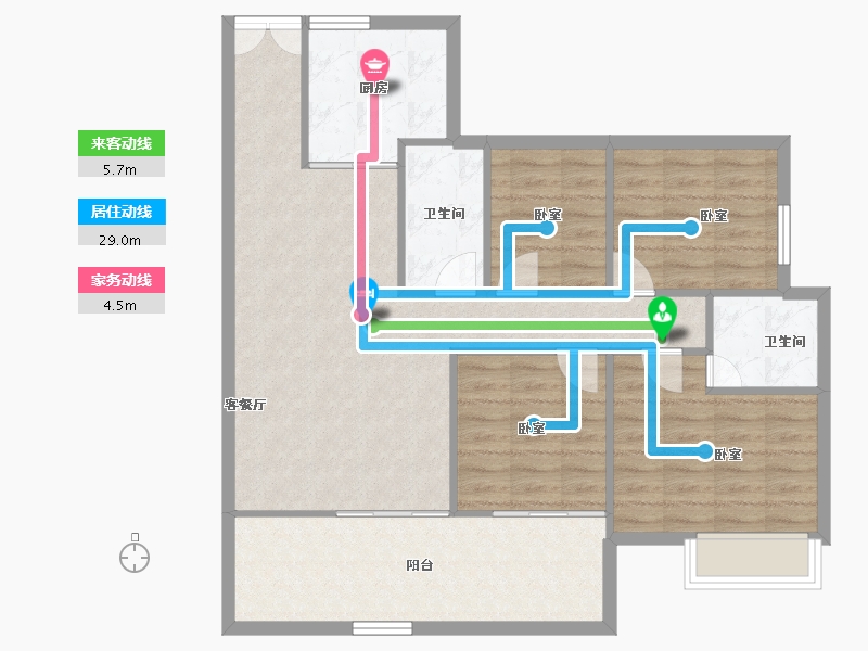 湖北省-恩施土家族苗族自治州-四季·未来城-96.86-户型库-动静线