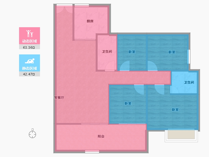 湖北省-恩施土家族苗族自治州-四季·未来城-96.86-户型库-动静分区