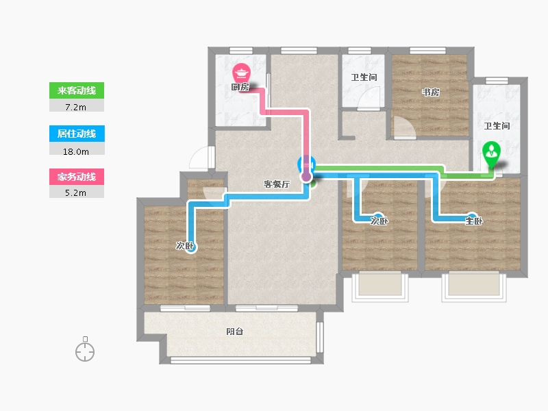 浙江省-宁波市-浩璟府-97.60-户型库-动静线