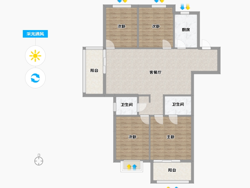 江苏省-徐州市-润金-115.33-户型库-采光通风