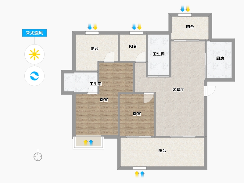 湖北省-恩施土家族苗族自治州-四季·未来城-100.58-户型库-采光通风