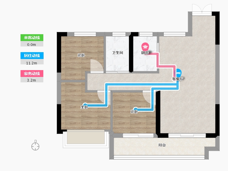 湖南省-郴州市-众联北城天悦-59.13-户型库-动静线