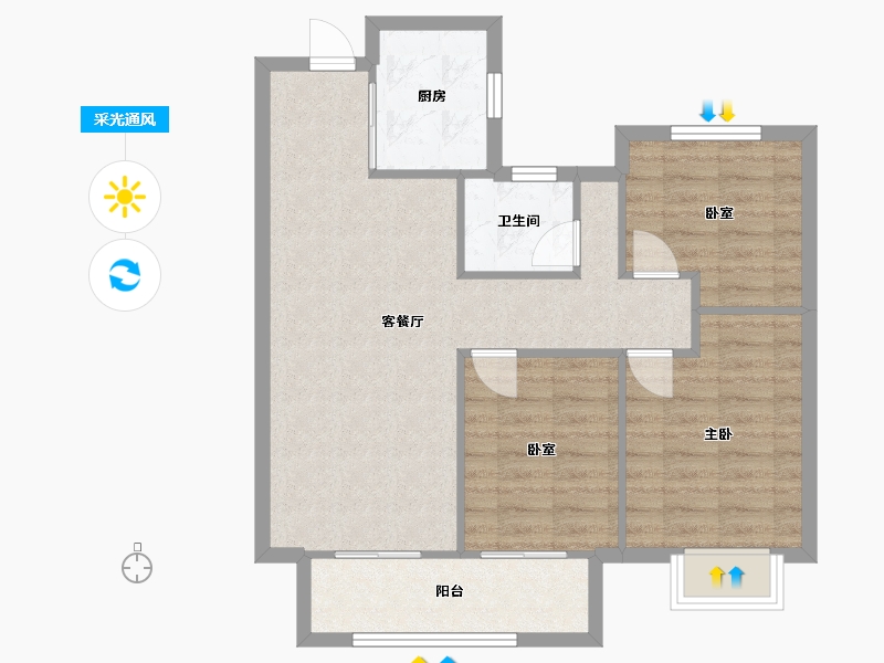 湖北省-武汉市-中交澄园-77.25-户型库-采光通风