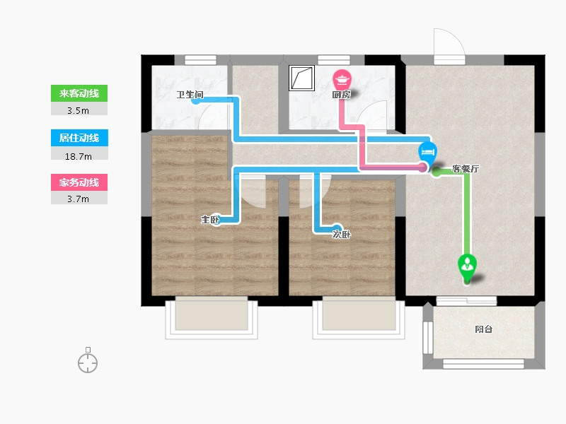 浙江省-温州市-泽霞雅苑-64.00-户型库-动静线