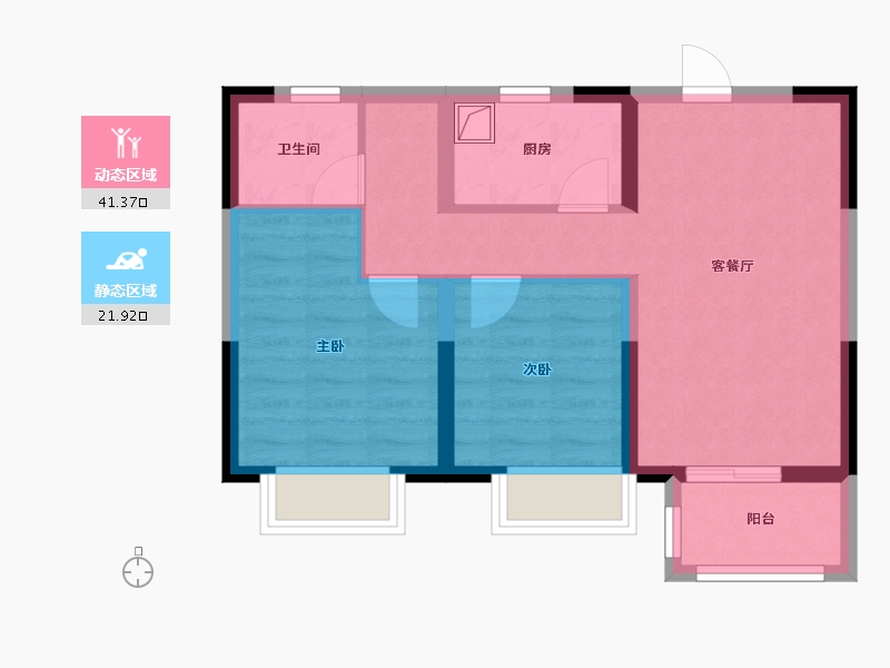 浙江省-温州市-泽霞雅苑-64.00-户型库-动静分区