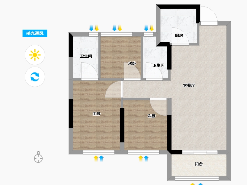 福建省-福州市-长乐三木翡丽府-71.01-户型库-采光通风