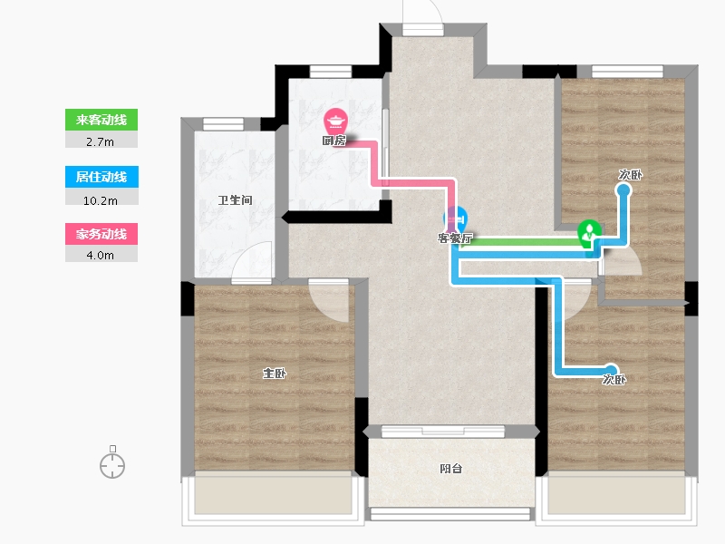 浙江省-绍兴市-天樾东府-69.60-户型库-动静线