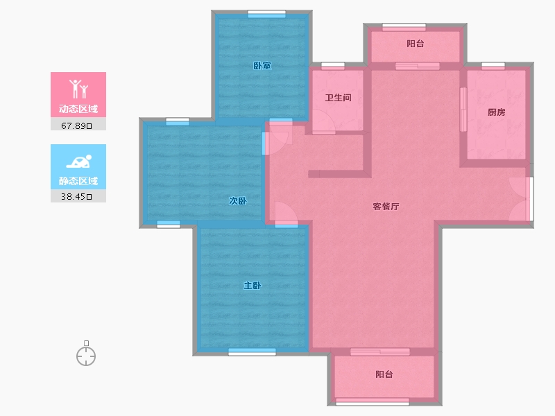 河南省-许昌市-建业森林半岛-94.40-户型库-动静分区