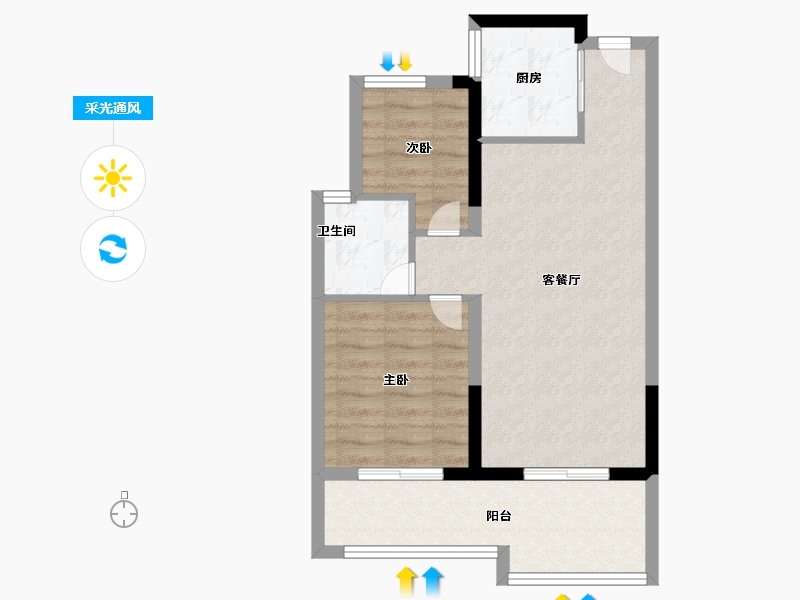 浙江省-温州市-未来城壹号-59.00-户型库-采光通风