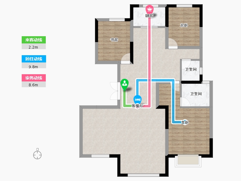 新疆维吾尔自治区-乌鲁木齐市-金阳·金宇华庭-108.48-户型库-动静线