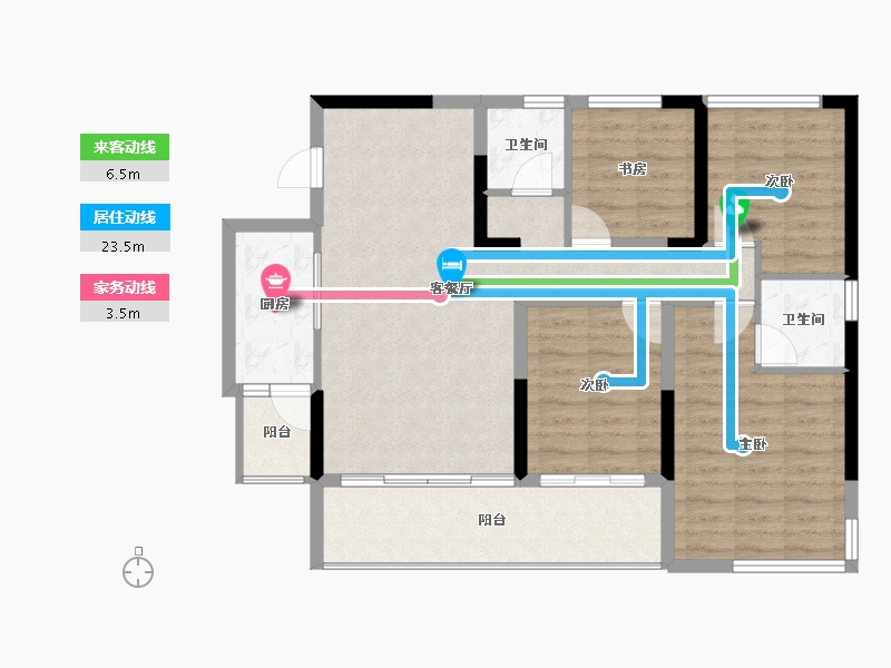 四川省-宜宾市-鲁能公馆-93.78-户型库-动静线