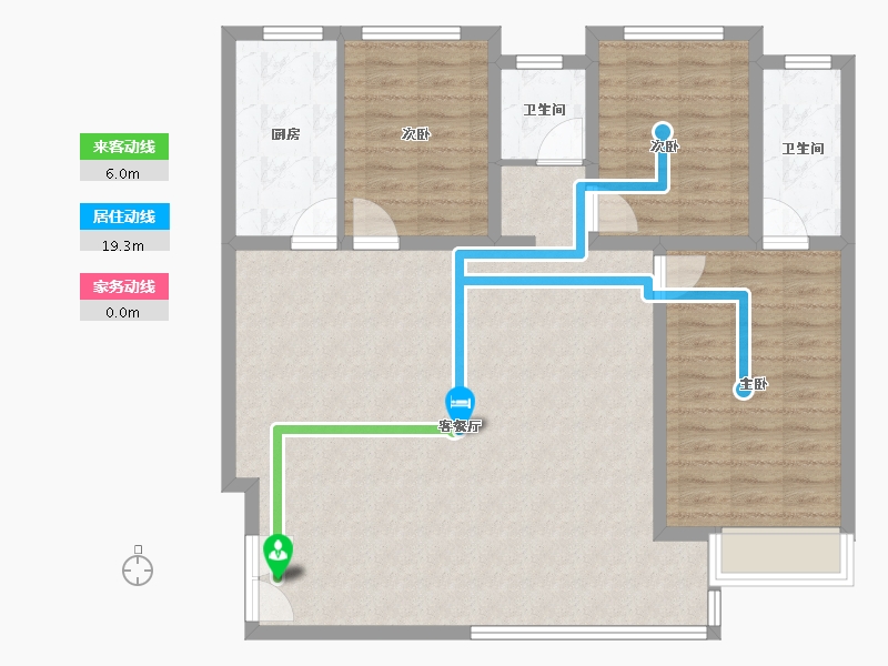 陕西省-西安市-朱雀·渼陂熙园-109.00-户型库-动静线