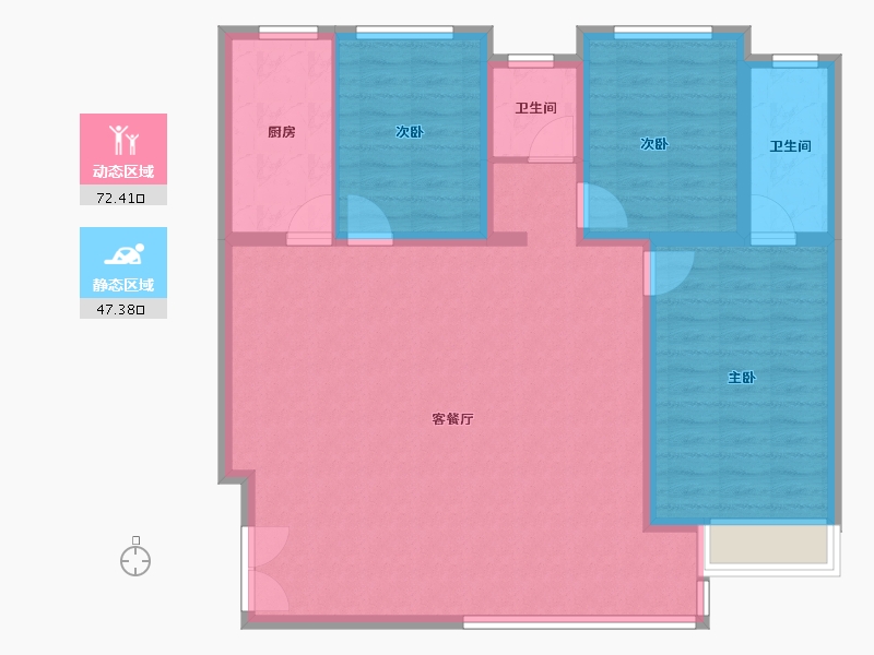 陕西省-西安市-朱雀·渼陂熙园-109.00-户型库-动静分区