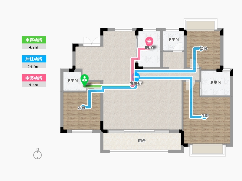 湖南省-长沙市-青竹湖曦园-123.01-户型库-动静线