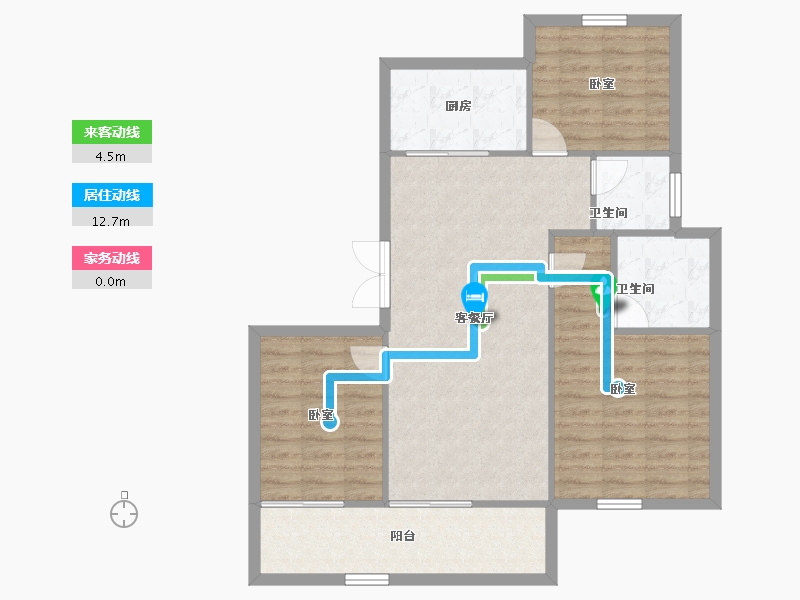 浙江省-杭州市-杭房众安·未珂宸铭府-88.85-户型库-动静线