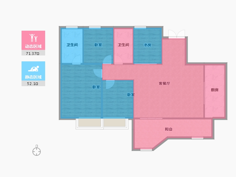 四川省-成都市-华润置地锦江悦府-113.85-户型库-动静分区