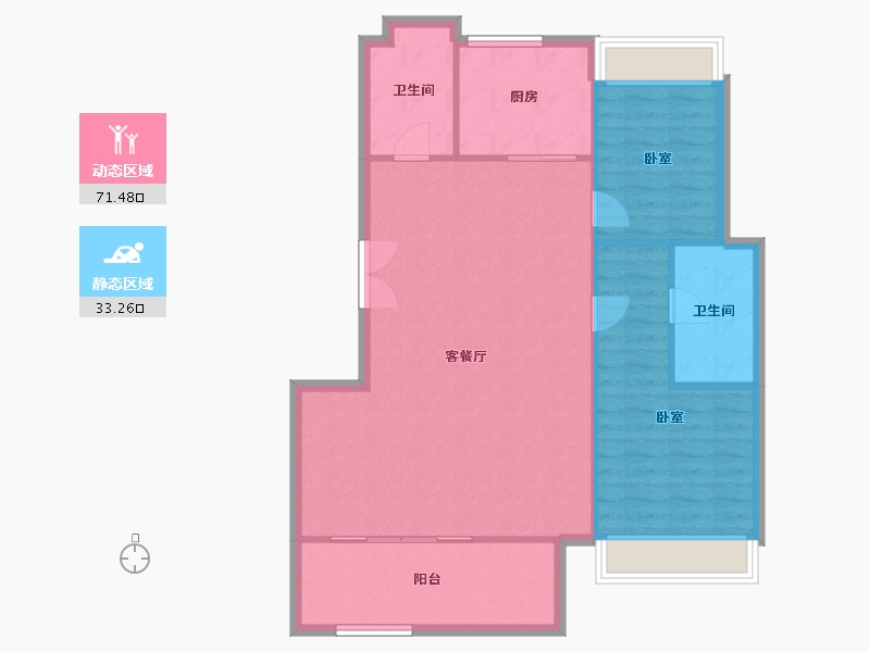 安徽省-合肥市-华侨城空港国际小镇水岸8号-96.92-户型库-动静分区