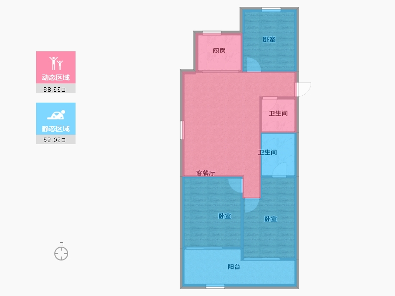 浙江省-杭州市-荷禹宸府-82.68-户型库-动静分区