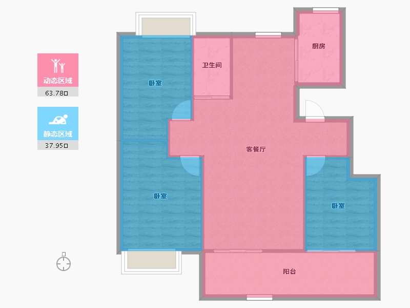 安徽省-滁州市-安建湖山樾-93.49-户型库-动静分区