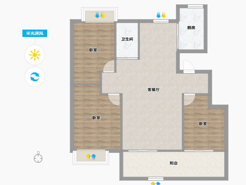 安徽省-滁州市-安建湖山樾-93.49-户型库-采光通风