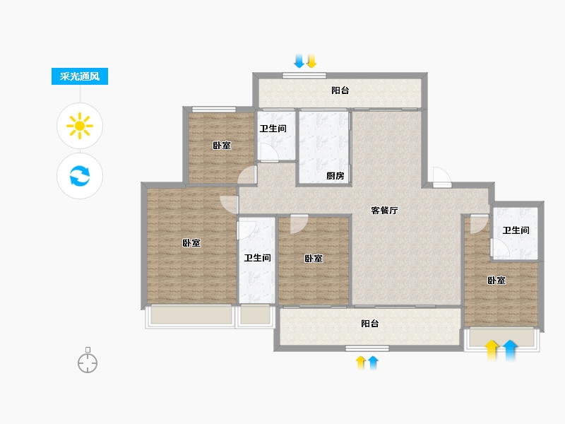 浙江省-杭州市-深圳特发澜栖府-136.86-户型库-采光通风