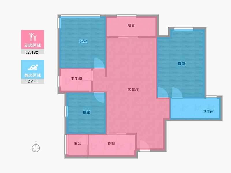 广东省-佛山市-万科缤纷四季-北区-90.40-户型库-动静分区