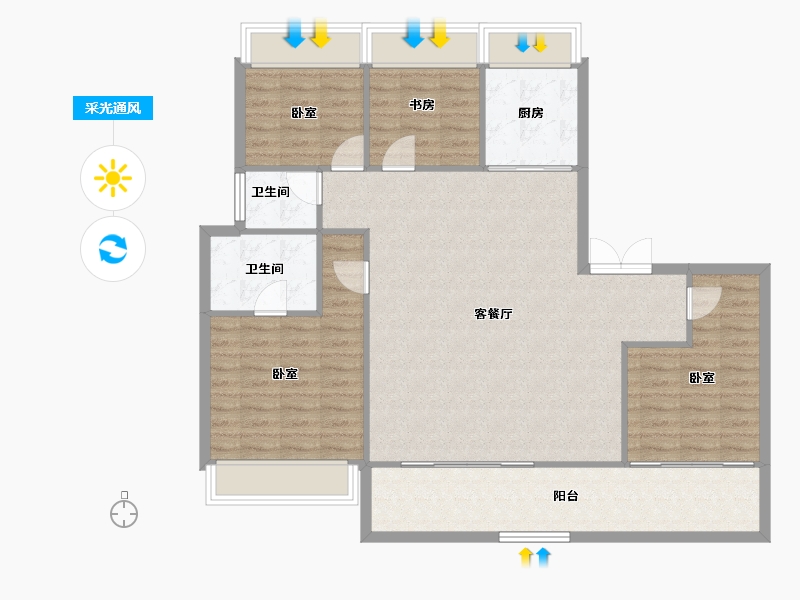 四川省-成都市-中旅千川阅-112.94-户型库-采光通风