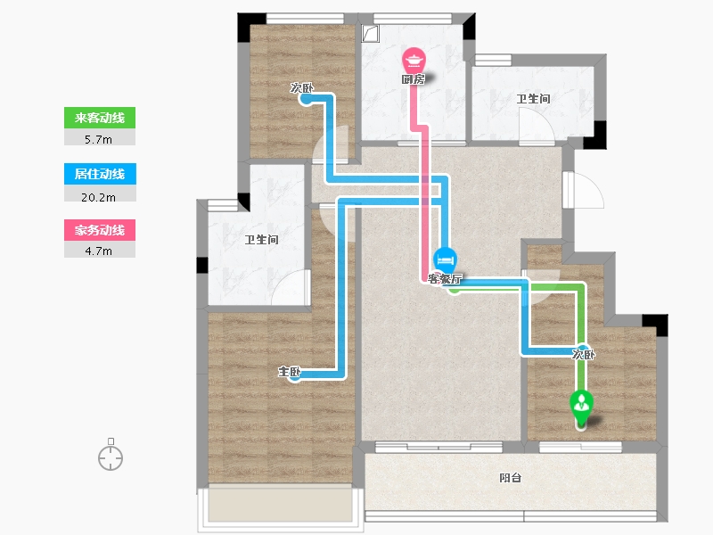 浙江省-杭州市-余交蓝城·湖印晓庐-81.03-户型库-动静线