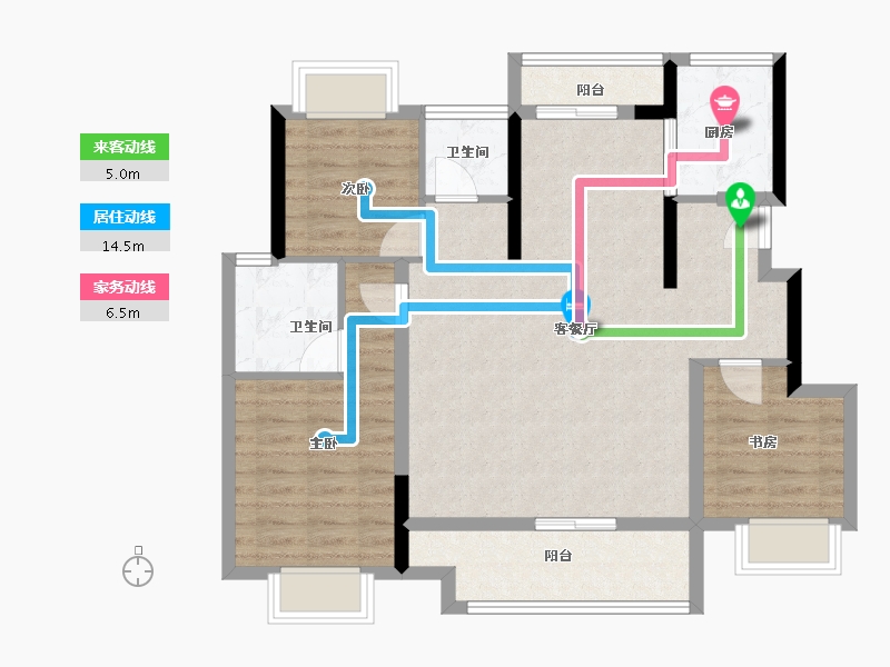 湖北省-武汉市-德信江宸-88.00-户型库-动静线