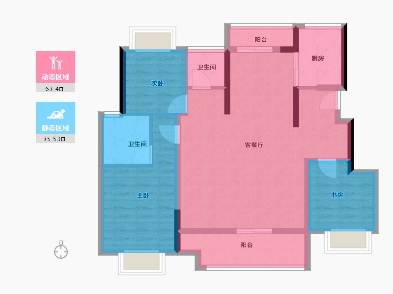 湖北省-武汉市-德信江宸-88.00-户型库-动静分区